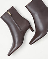 Skinny Heeled Leather Booties carousel Product Image 2