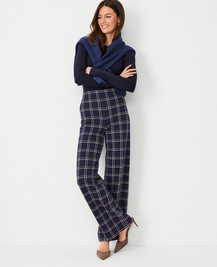 The Side Zip Pencil Pant in Plaid