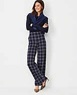 The Side Zip Straight Pant in Plaid carousel Product Image 1