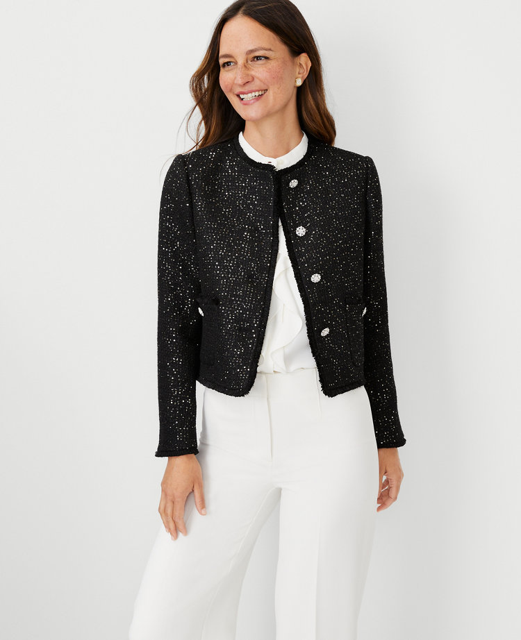 Black sequin store short jacket