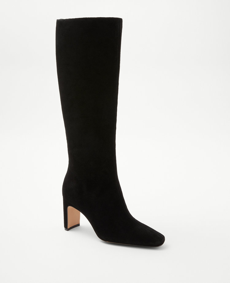 High Blade Heel Suede Boots