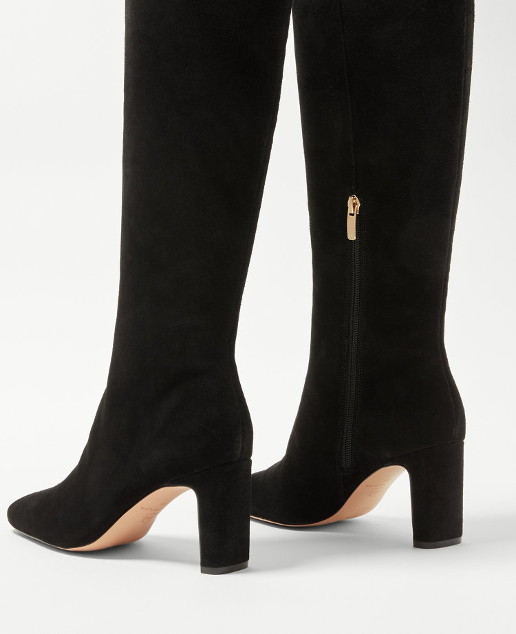 High Blade Heel Suede Boots