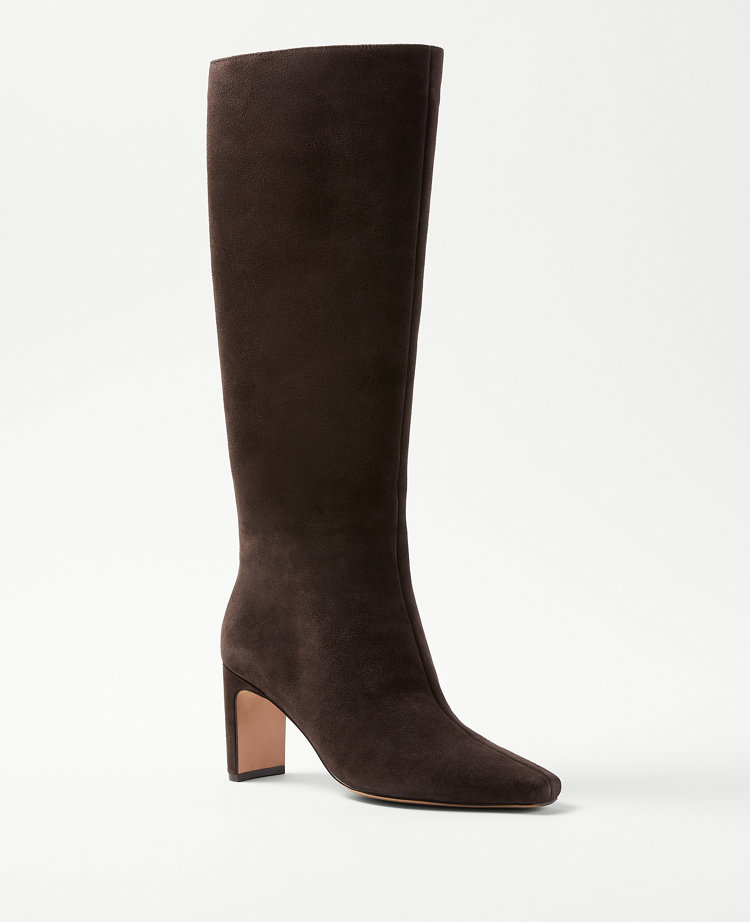 High Blade Heel Suede Boots