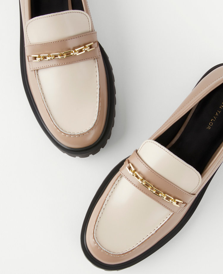 Chain Leather Loafers