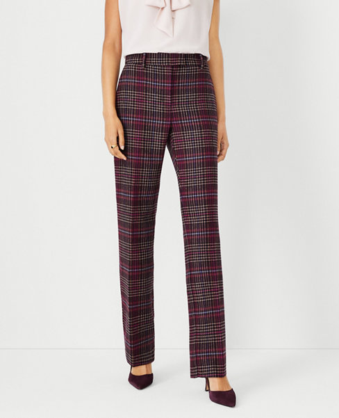 The High Rise Straight Pant in Brushed Plaid