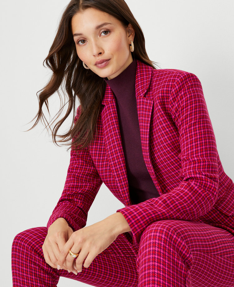 Houndstooth on sale plaid blazer