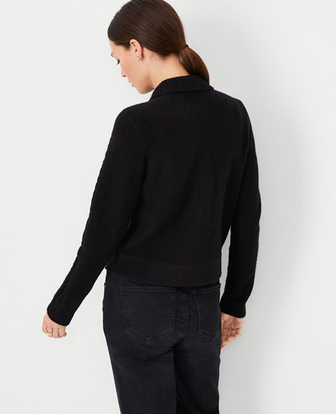 Collared Cable Sweater Jacket