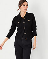 Collared Cable Sweater Jacket carousel Product Image 3