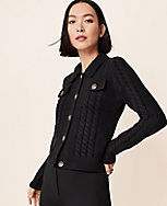 Collared Cable Sweater Jacket carousel Product Image 4