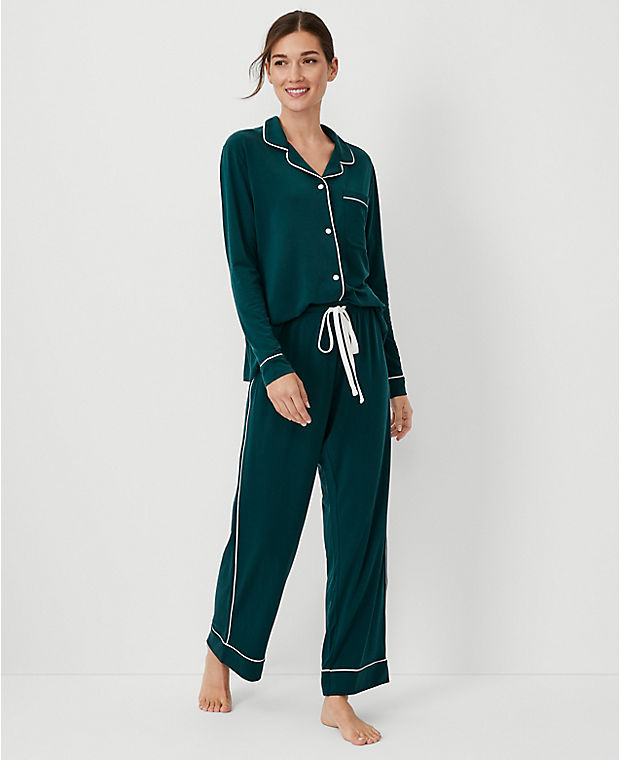 Piped Pajama Set