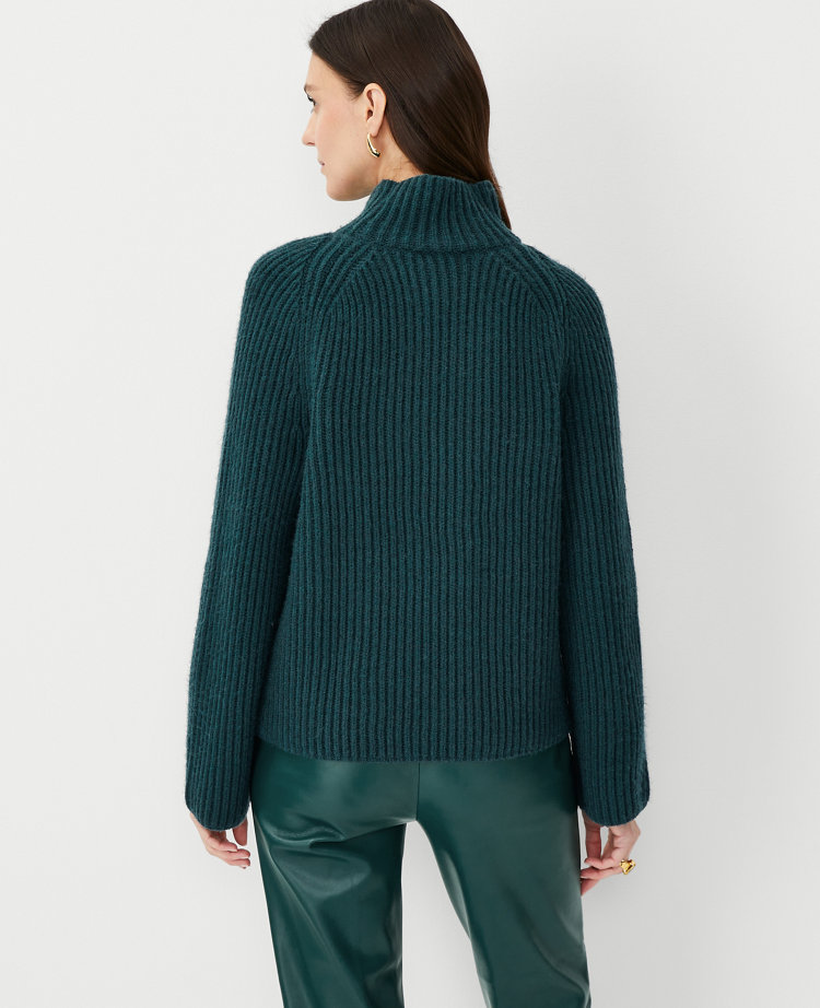 Ribbed Relaxed Turtleneck Sweater