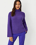 Ribbed Relaxed Turtleneck Sweater carousel Product Image 1