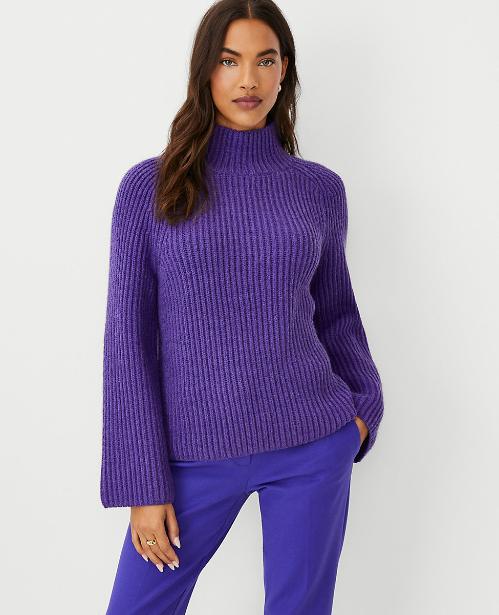 Ribbed Relaxed Turtleneck Sweater