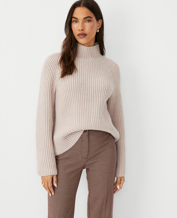 Ribbed Relaxed Turtleneck Sweater