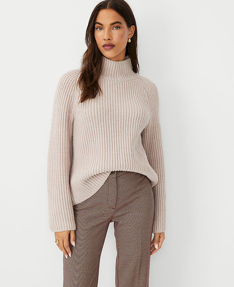 Ribbed Relaxed Turtleneck Sweater