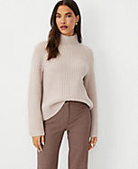 Ribbed Relaxed Turtleneck Sweater carousel Product Image 1