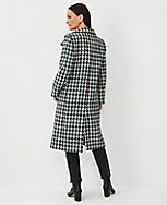 Houndstooth Funnel Neck Double Breasted Coat carousel Product Image 2