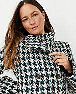 Houndstooth Funnel Neck Double Breasted Coat carousel Product Image 3