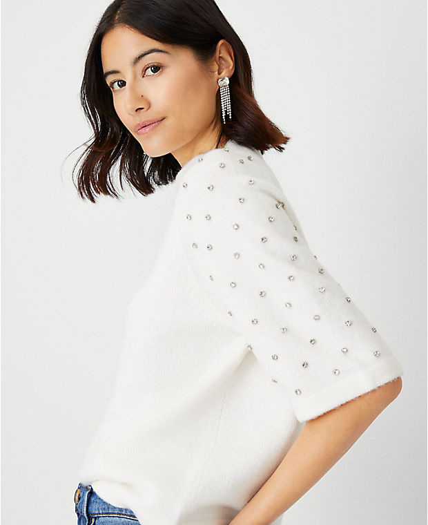 Embellished Raglan Sleeve Sweater