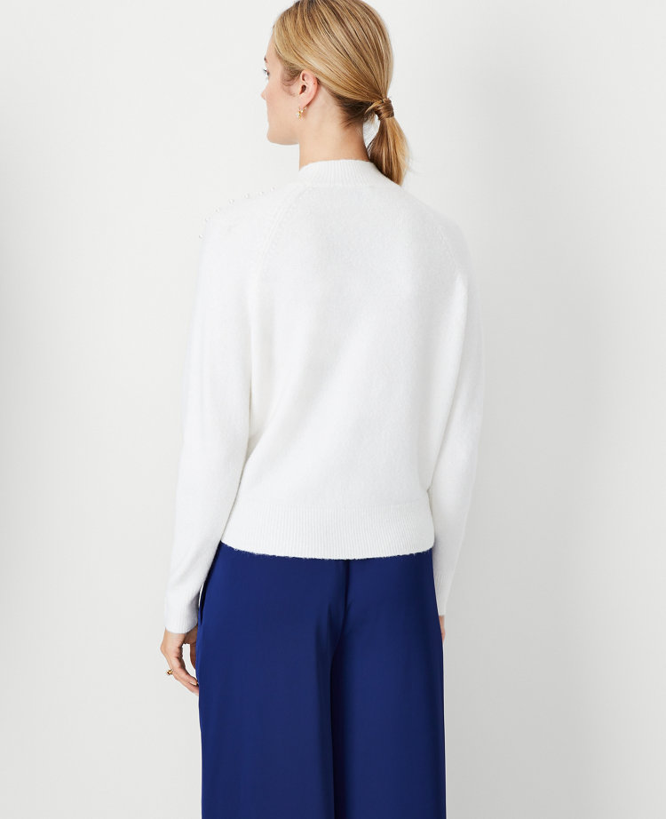 Pearlized Mock Neck Sweater