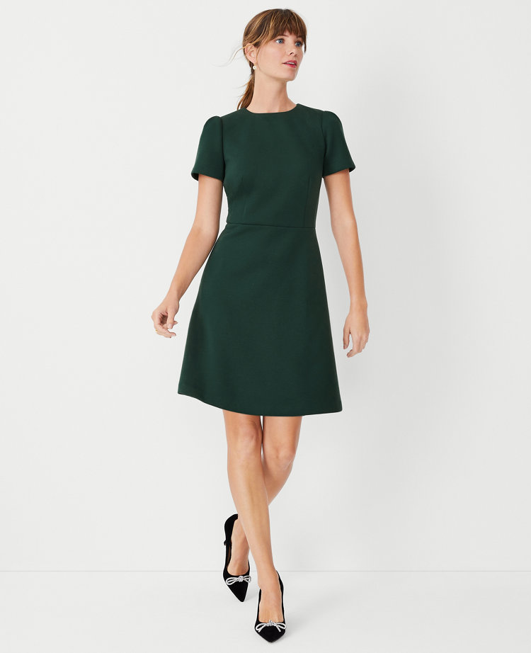 The Crew Neck A-Line Dress in Double Knit