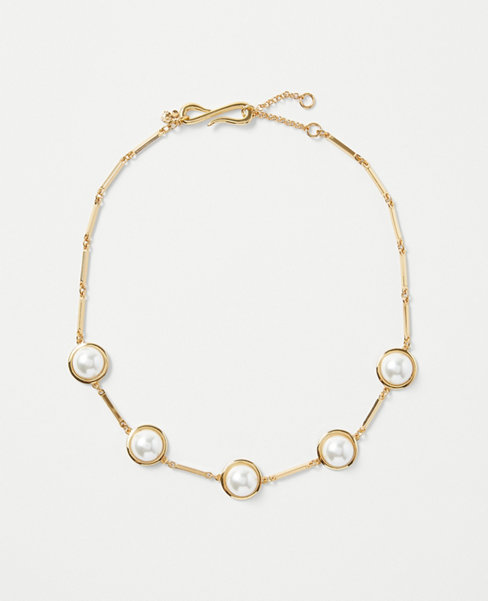 Pearlized Chain Link Necklace