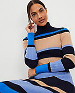 Striped Turtleneck Sweater Dress carousel Product Image 3