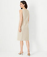 The Petite Boatneck Sleeveless Shift Dress in Micro Houndstooth Double Knit carousel Product Image 2
