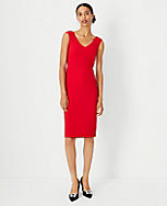 The V-Neck Sheath Dress in Fluid Crepe carousel Product Image 3