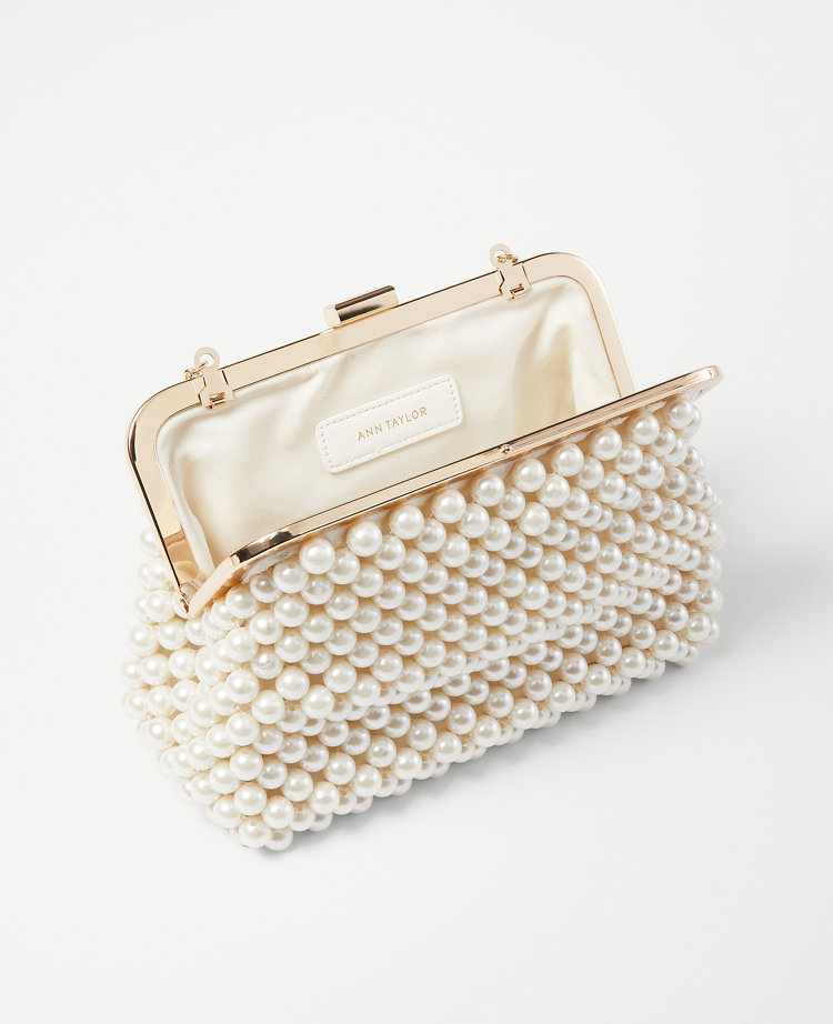 Pearlized Beaded Clutch