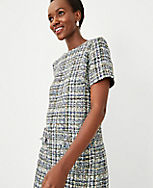 Petite Shimmer Tweed Pocket Shift Dress carousel Product Image 1