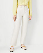 AT Weekend High Rise Straight Jeans in Ivory carousel Product Image 2