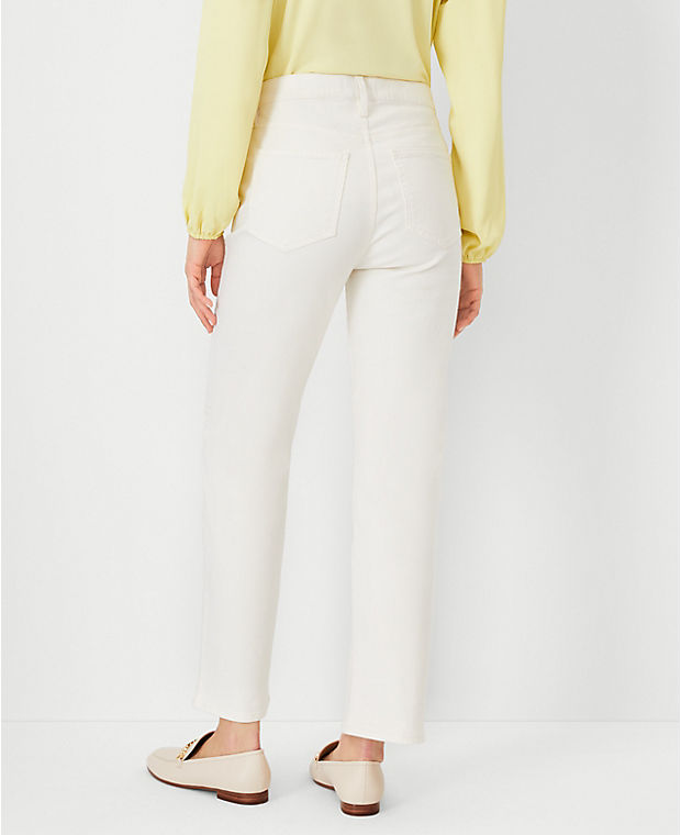 AT Weekend High Rise Straight Jeans in Ivory