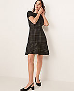 Petite Shimmer Tweed Flounce Flare Dress carousel Product Image 5