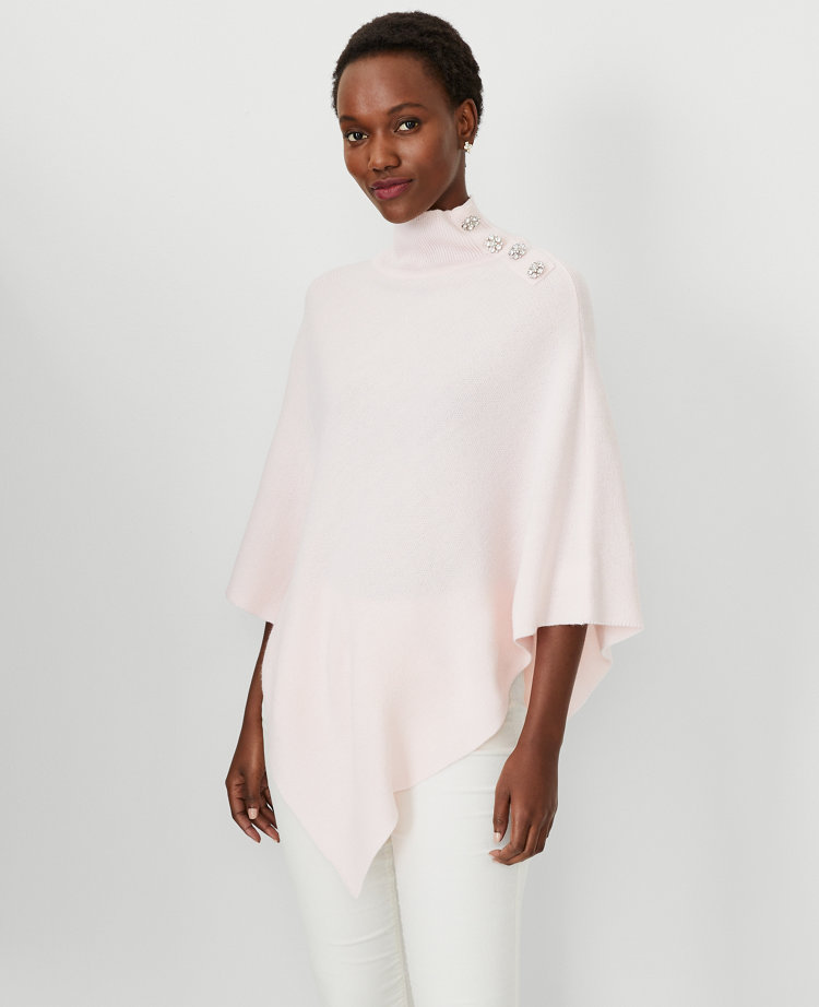 Crystal Mock Neck Poncho