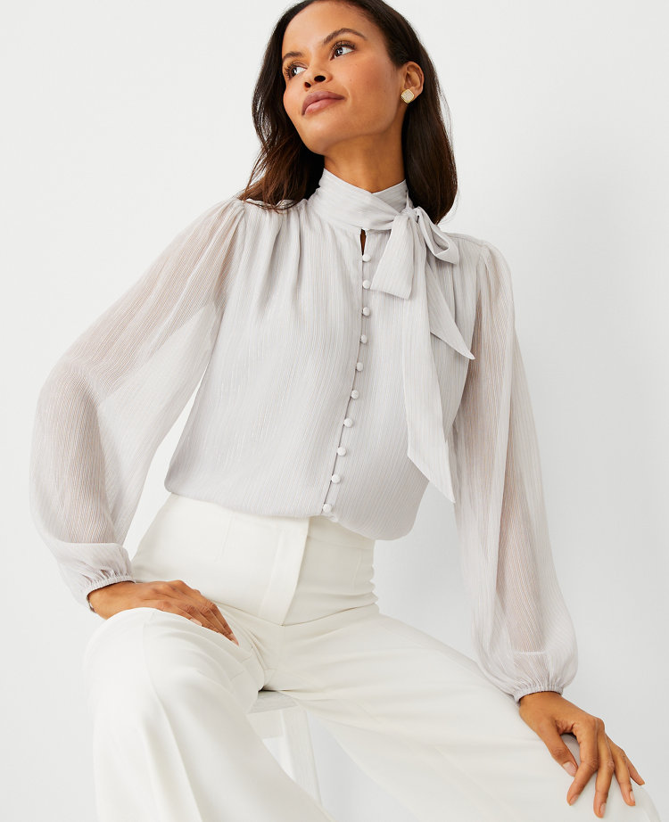 Ruffle bow hot sale blouse