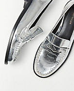 Metallic Gathered Seam Penny Loafers carousel Product Image 2