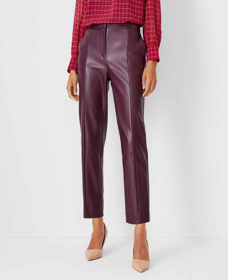 Petite Sutton Skinny Pants in Faux Leather