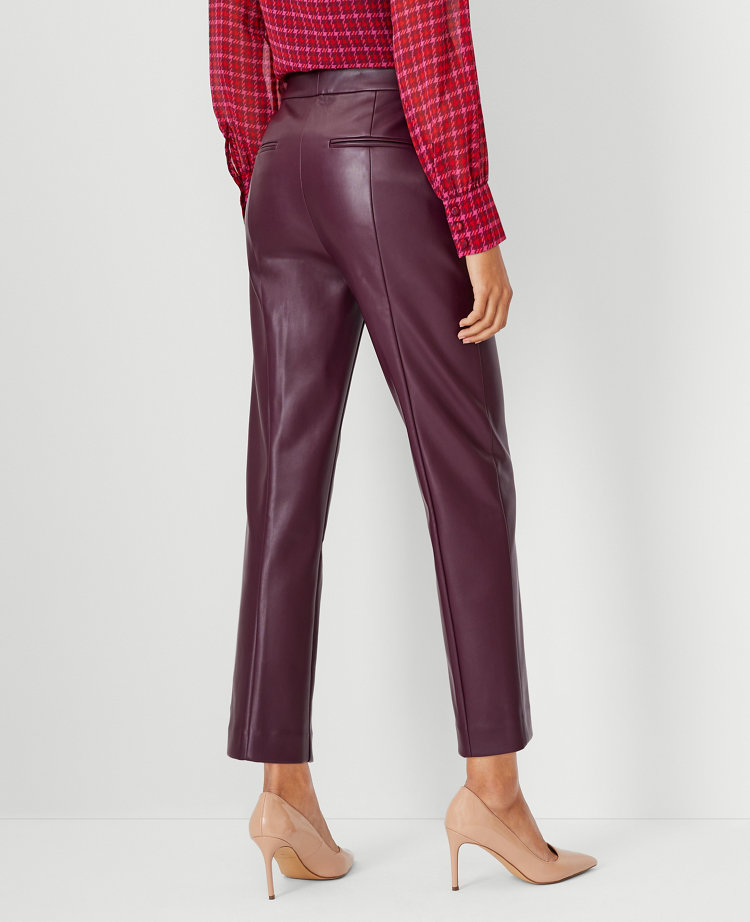 The High Rise Eva Ankle Pant in Faux Leather