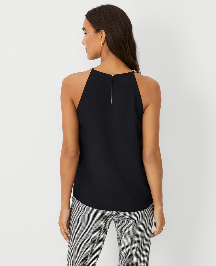 Black Chain Halter Neck Top