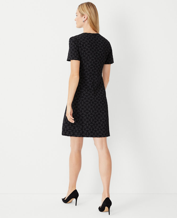 Link Jacquard Pocket Flare Dress