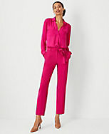 The Petite Tie Waist Ankle Pant in Crepe carousel Product Image 3