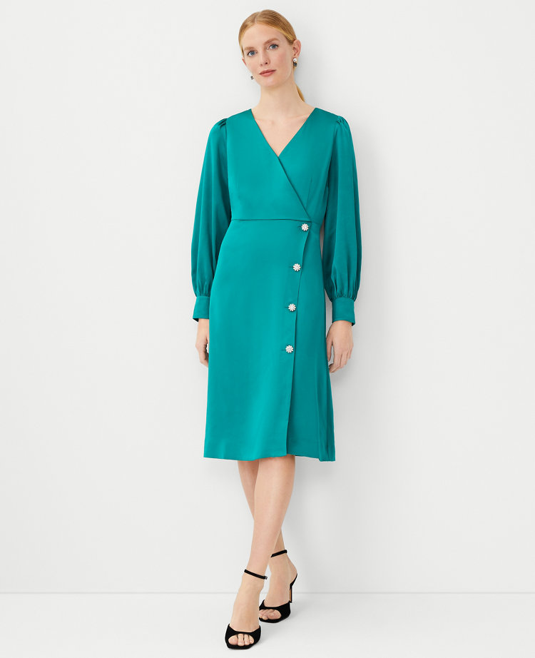 Womens green hotsell wrap dress