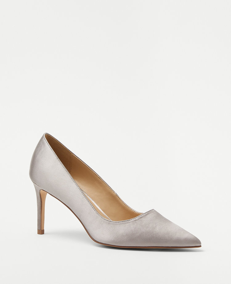 Satin Straight Heel Pumps