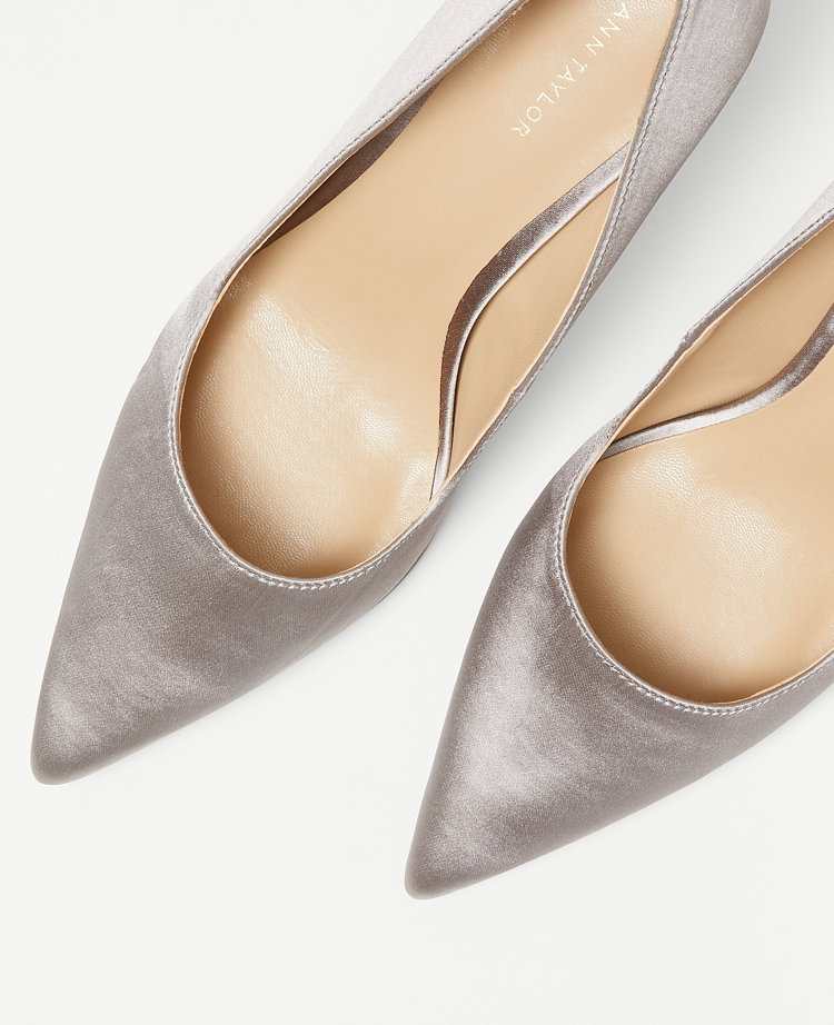 Satin Straight Heel Pumps