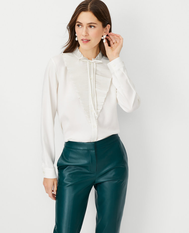 Pleated Ruffle Blouse