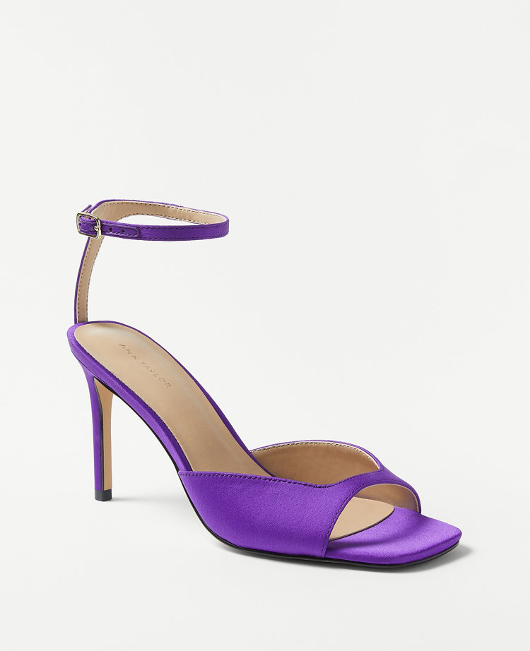 Cinched Satin Square Toe Pumps