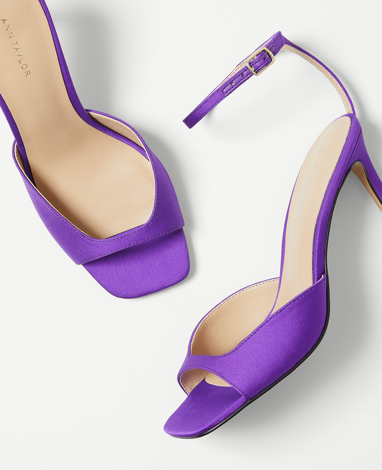 Cinched Satin Square Toe Pumps