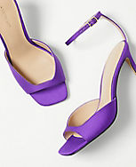 Cinched Satin Square Toe Pumps carousel Product Image 2