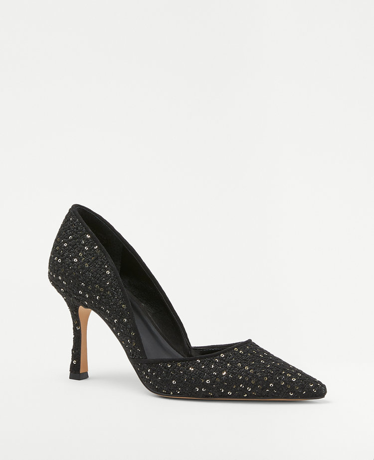 Sequin Tweed Azra Pumps